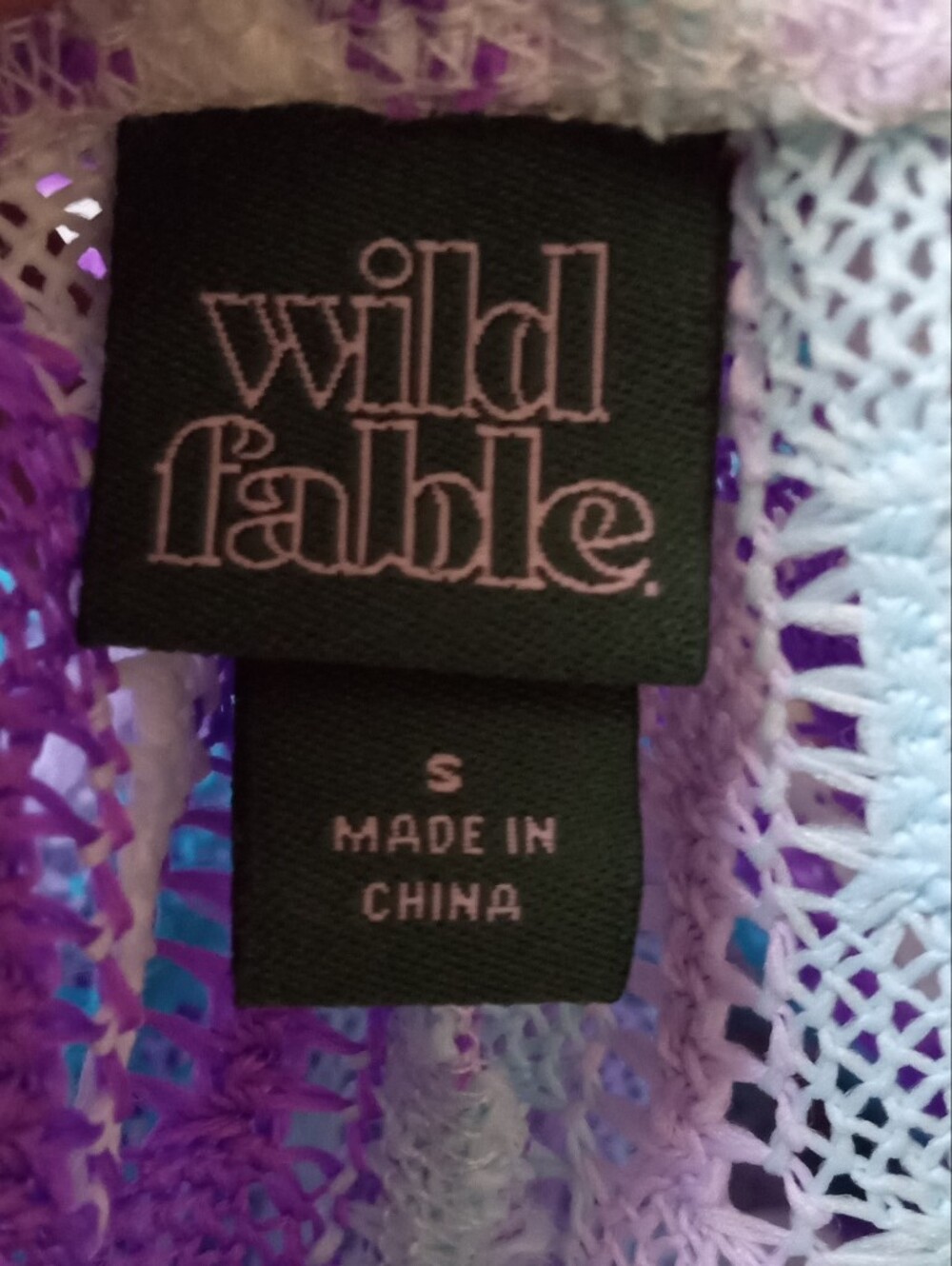 Wild Fable Purple, Teal & White Striped Crochet Two-Piece Coverup Size Small - Picture 8 of 9
